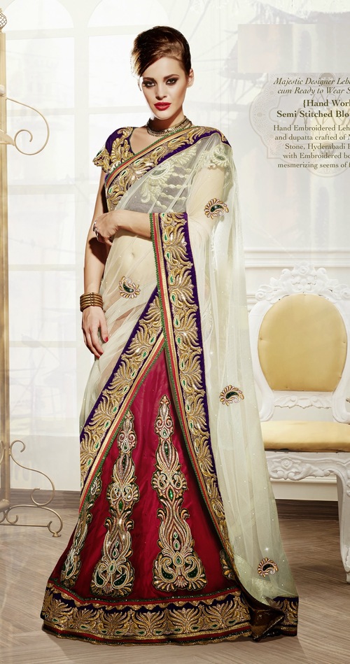 Majestic Designer Lehenga cum Ready to Wear Saree Majestic Designer Lehenga cum Ready to Wear Saree