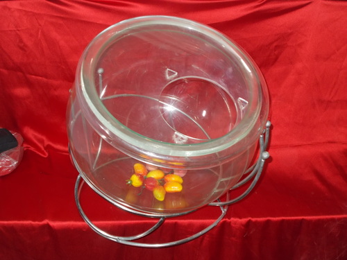Acrylic Pani Puri Matka with SS Stand- Large Acrylic Pani Puri Matka with SS Stand- Large