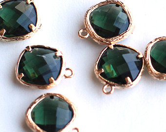 925 Sterling silver Hydro Emerald Gemstone connector 925 Sterling silver Hydro Emerald Gemstone connector