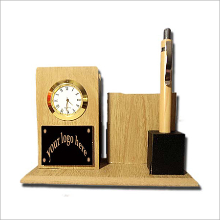Wooden Pen Stand Clock Wooden Pen Stand Clock