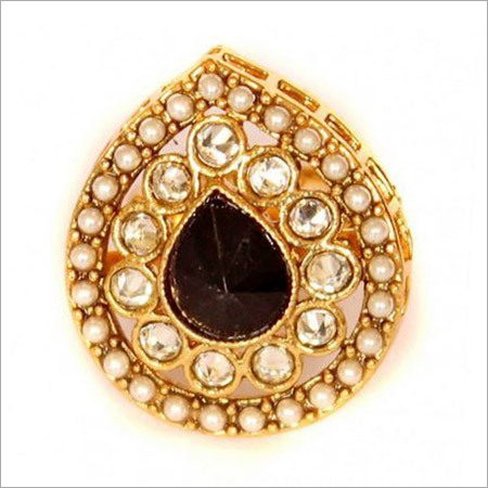 Moti Studded Black Center Ring Moti Studded Black Center Ring