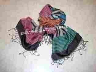Wool Cotton Jacquard Multi Colored Scarves Wool Cotton Jacquard Multi Colored Scarves