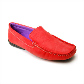 Red Textured Loafers Red Textured Loafers