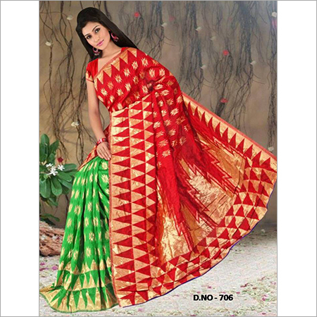 Green Red Kota Saree Green Red Kota Saree