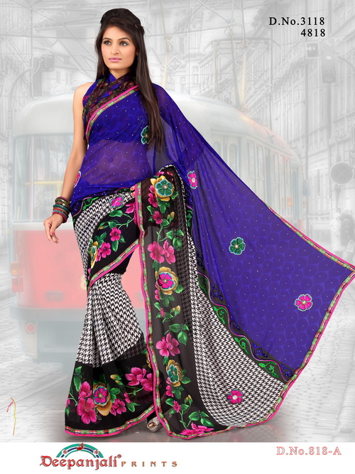 Designer Printed Work Sarees Designer Printed Work Sarees