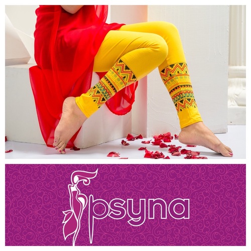 Yellow Color Leggings With Unique Print Yellow Color Leggings With Unique Print