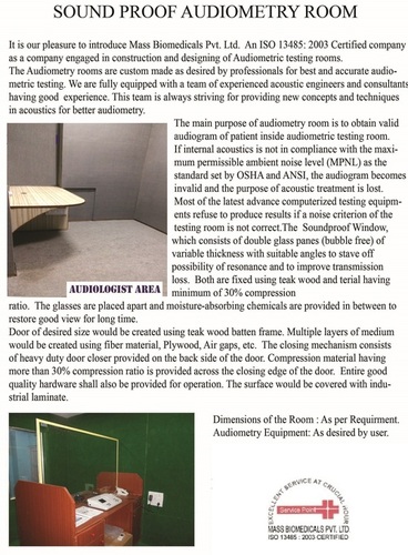 SOUND PROOF AUDIOMETRY ROOM SOUND PROOF AUDIOMETRY ROOM