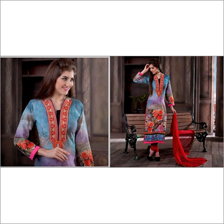 Shaded Blue Cotton Kameez with Narrow Pant Shaded Blue Cotton Kameez with Narrow Pant
