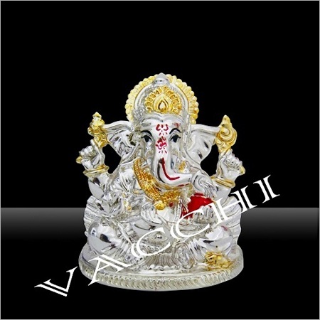 Silver Plated Ganesha God Idol Silver Plated Ganesha God Idol