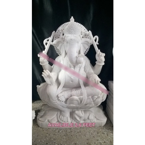 WHITE MARBLE GANESH STATUE IDOL WHITE MARBLE GANESH STATUE IDOL