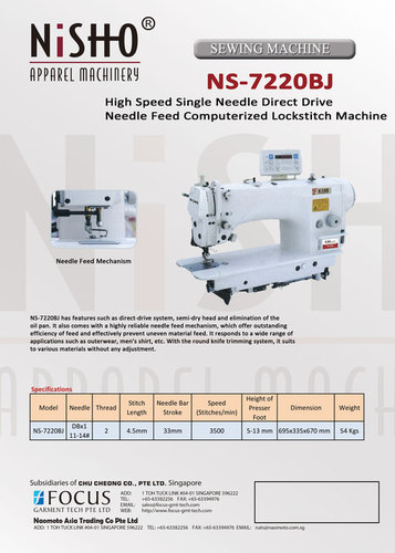 DIRECT DRIVE NEEDLE FEED MACHINE. DIRECT DRIVE NEEDLE FEED MACHINE.