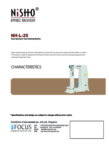 SEAM OPENING AND TAPE ATTACHING MACHINE. SEAM OPENING AND TAPE ATTACHING MACHINE.