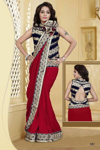 Heavy Work Embroidery Sarees Heavy Work Embroidery Sarees