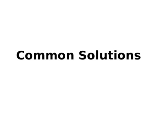 Common Solution Common Solution