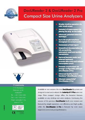 Urine Analyzer Model DOCU READER 2 Urine Analyzer Model DOCU READER 2