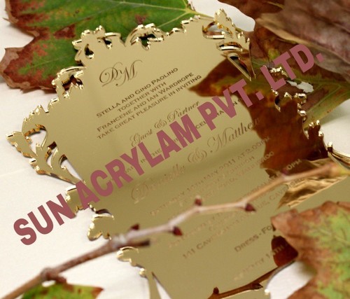 Acrylic Goldem Mirror Invitation Crad Sheet. Acrylic Goldem Mirror Invitation Crad Sheet.