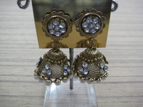 earrings traditional in oxidised gold earrings traditional in oxidised gold