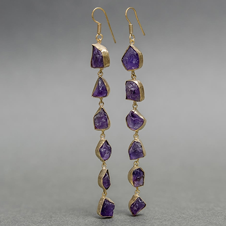 Gold Plated Amethyst Earring Gold Plated Amethyst Earring