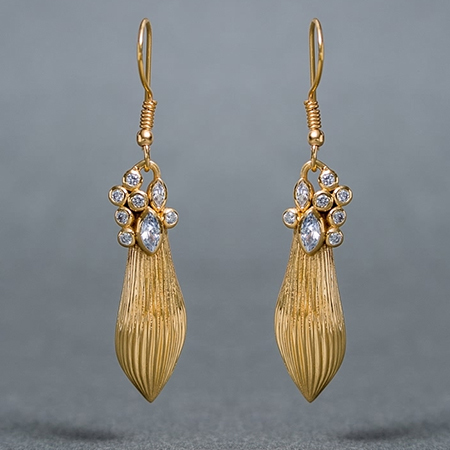 Gold Plated Earring with White Cubic Zircon Gold Plated Earring with White Cubic Zircon