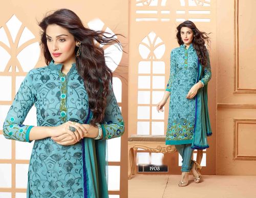 Designer Blue Straight Suit Designer Blue Straight Suit