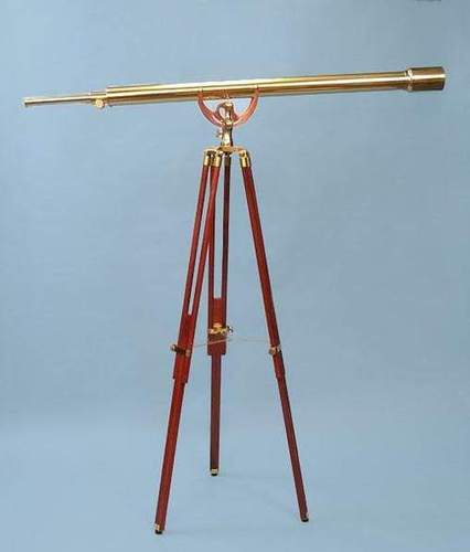Floor Telescope Brass with Wood Stand Floor Telescope Brass with Wood Stand