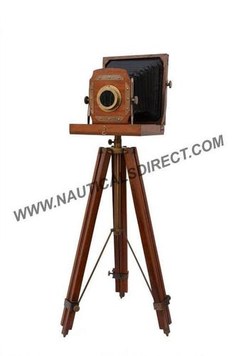Wooden Film Old Camera Tripod Wooden Film Old Camera Tripod