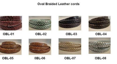 Oval Braided Leather Cords Oval Braided Leather Cords