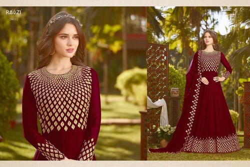 Latest Navy And Maroon Designer Anarkali Suit Latest Navy And Maroon Designer Anarkali Suit