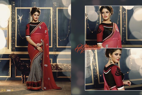 Embroidered Prtnted Saree-2003 Embroidered Prtnted Saree-2003