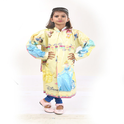 RF PVC Kids Printed Raincoat With School Bag Space RF PVC Kids Printed Raincoat With School Bag Space