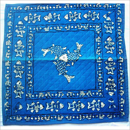 FISH BLUE INDIGO DABU CUSHION COVER SET OF 5 PCS FISH BLUE INDIGO DABU CUSHION COVER SET OF 5 PCS