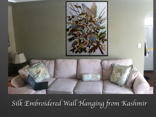 Wall Hanging With Thread Embroidery - Birds Wall Hanging With Thread Embroidery - Birds
