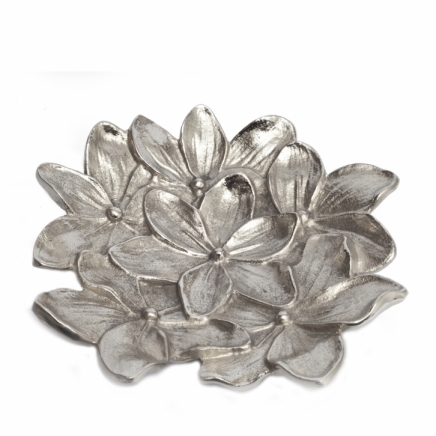 Aluminum Evergreen Flower Leaf Shape Platter Aluminum Evergreen Flower Leaf Shape Platter