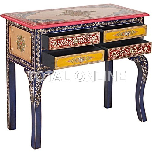 Exotic Wooden Drawer Console Table With Brass Exotic Wooden Drawer Console Table With Brass