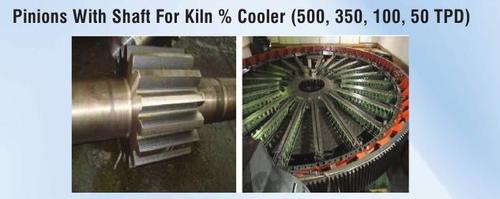 Pinions with shaft for kiln and cooler Pinions with shaft for kiln and cooler