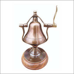 Nautical Desk Bell With Wooden Base Nautical Desk Bell With Wooden Base