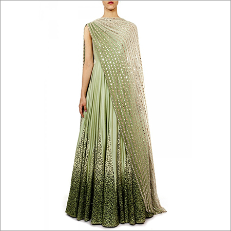 Anarkali Suit With Mirror Work Dupatta Anarkali Suit With Mirror Work Dupatta