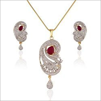 American Diamond Pendant Set American Diamond Pendant Set