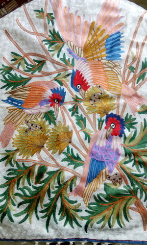 Love Birds wall hanging with silk thread embroidery Love Birds wall hanging with silk thread embroidery