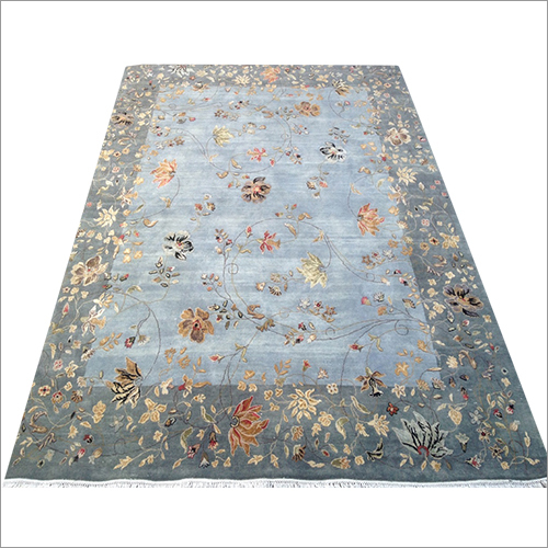 Blue-Charcol Hand Knotted Traditional Silk & Wool Collection Blue-Charcol Hand Knotted Traditional Silk & Wool Collection