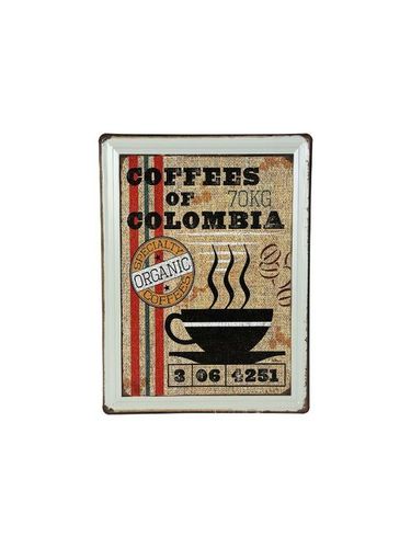 Colombia Coffee Steel Wall Sign Colombia Coffee Steel Wall Sign