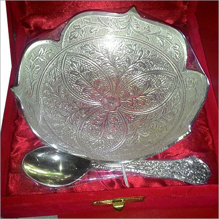 Silver Plated Bowl With Spoon Silver Plated Bowl With Spoon