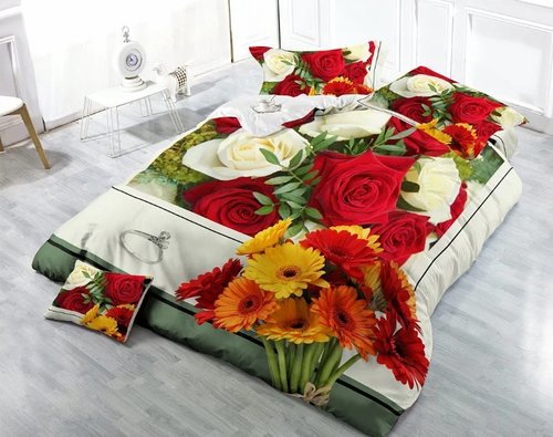 Glace Cotton Double Bed 3D5D Bedsheets Glace Cotton Double Bed 3D5D Bedsheets