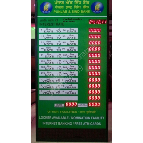 Bank Interest Rate LED display Bank Interest Rate LED display