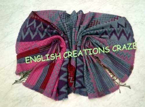 Wool Cotton Jacquard Multi Color Stoles Wool Cotton Jacquard Multi Color Stoles