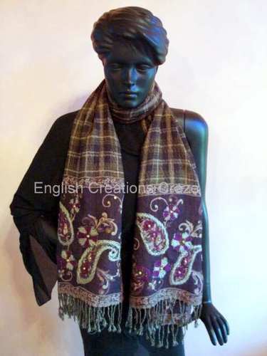 Silk Jacquard Scarves With Embroidery Silk Jacquard Scarves With Embroidery
