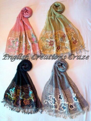 Wool Lycra with embroidery Scarves Wool Lycra with embroidery Scarves