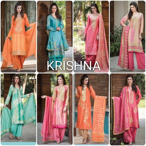 Krishna Chanderi Embriodary Suit Krishna Chanderi Embriodary Suit