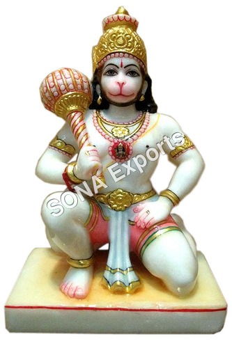 Marble sitting Hanuman Murti from Jaipur Marble sitting Hanuman Murti from Jaipur