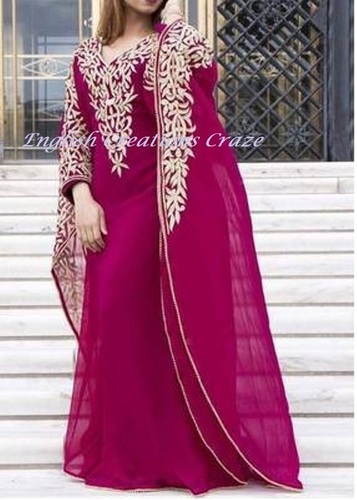 Polyester Printed Kaftans With Embroidery Work Polyester Printed Kaftans With Embroidery Work